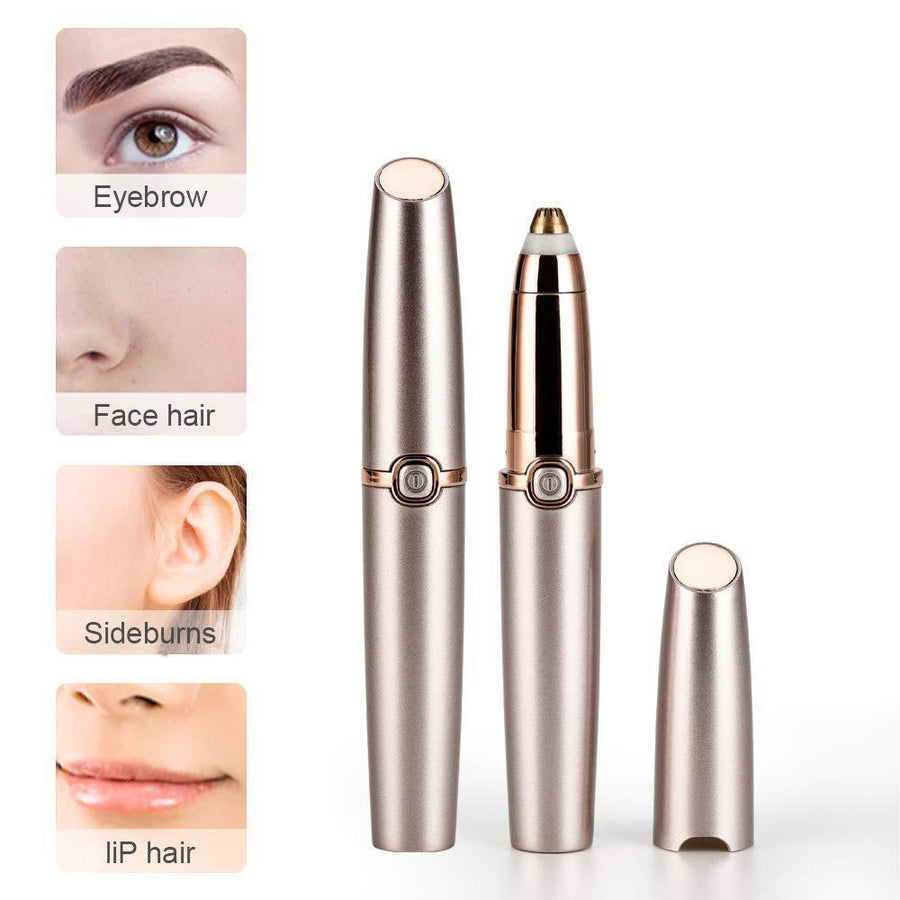 Portable Electric Eyebrow Hair Trimmer Shaver for Women & Men with LED Light - MekMart