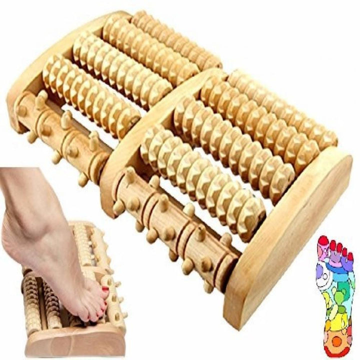 Wooden Roller Foot Massager - MekMart