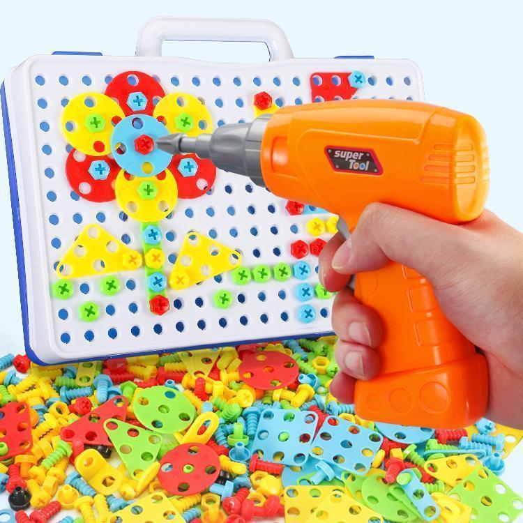 Children's electric drill assembly toy