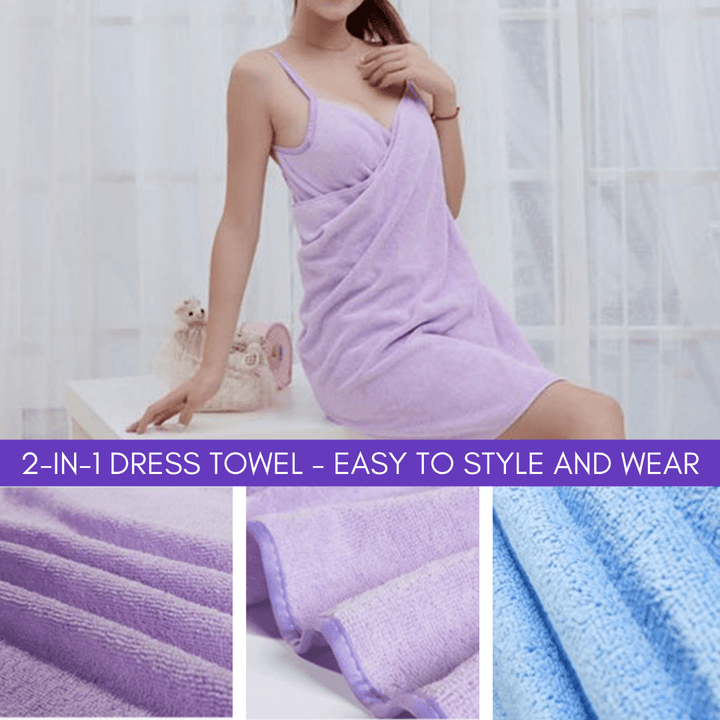 Hot Trend 2019 - 2-in-1 Towel Dress Violet Bath Towels