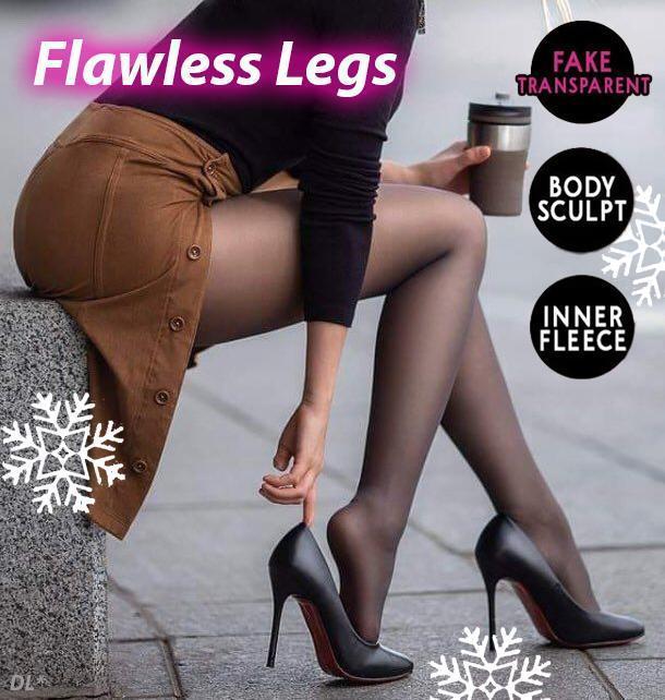 Flawless Legs Fake Translucent Warm Fleece Pantyhose - MekMart