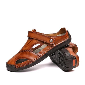 Men's Leather Roman Sandals Slippers