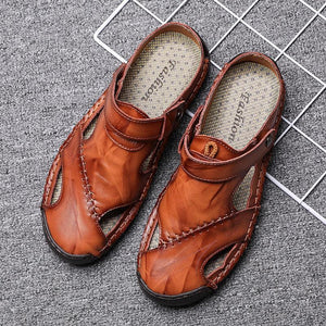 Men's Leather Roman Sandals Slippers