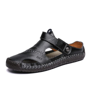 Men's Leather Roman Sandals Slippers