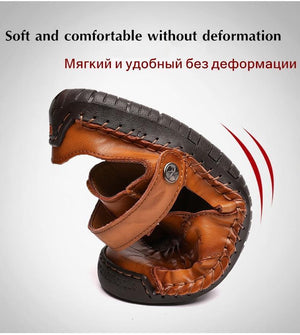 Men's Leather Roman Sandals Slippers